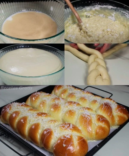 Rosca Trenzada con Crema y Coco