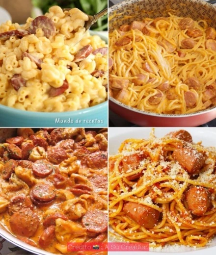 Pasta con Salchicha y Queso