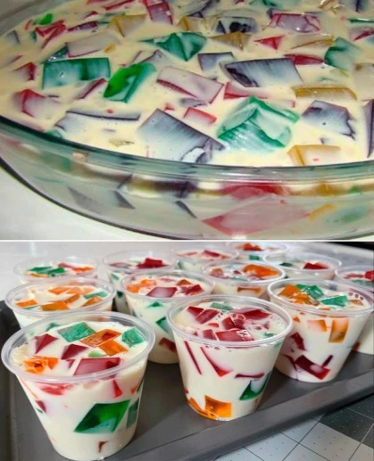 Gelatina Mosaico con Leche Condensada
