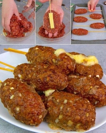 Alambre de Carne Molida Relleno de Queso