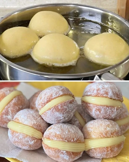 Donas Rellenas con Crema Pastelera