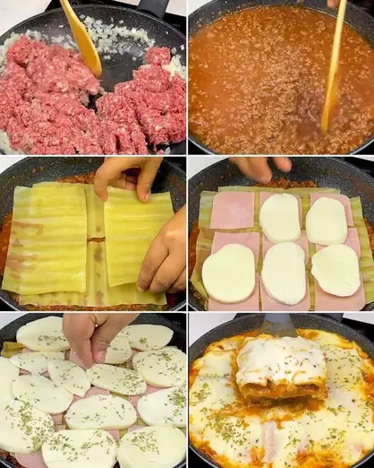 Lasaña Rápida a la Sartén: El Sabor de Siempre en Menos Tiempo