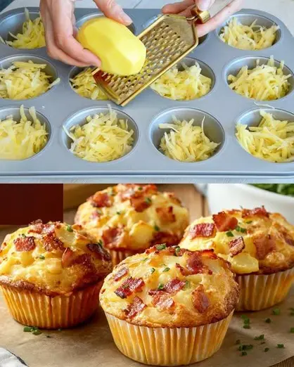 Muffins de Papa con Tocino