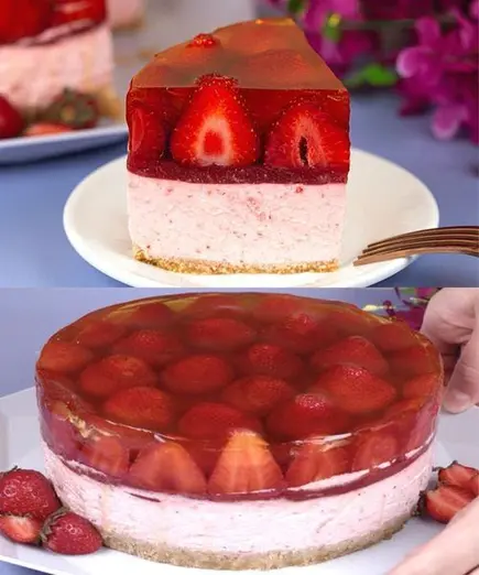 Pastel Frío de Fresas