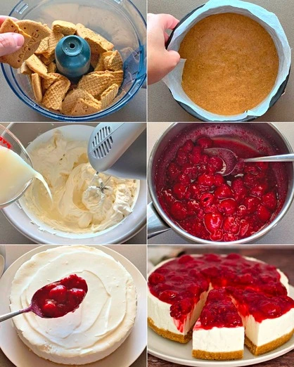 Pay de Queso con Mermelada de Fresa