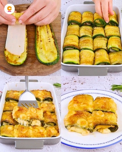 Rollitos de Calabacín Rellenos de Queso