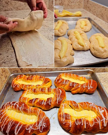 Pan Danés Relleno de Crema Pastelera