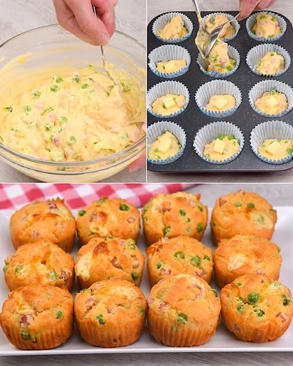 Muffins Salados de Jamón y Queso