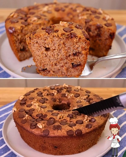 Pastel Integral de Plátano con Chispas