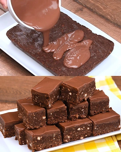 Cuadritos de Chocolate Tipo Fudge con Cobertura Cremosa