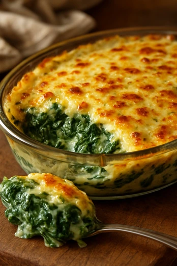 Gratinado de Espinaca con Queso y Bechamel