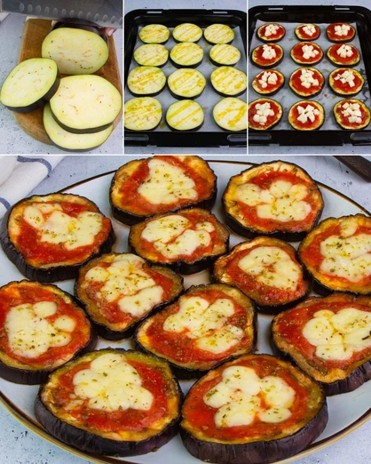 Mini Pizzas de Berenjena al Horno