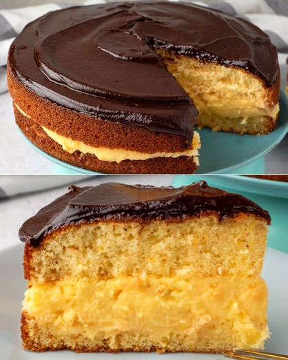 Pastel Boston con Crema Pastelera