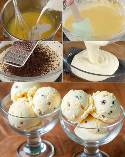 Helado de mantecado con ralladura de chocolate