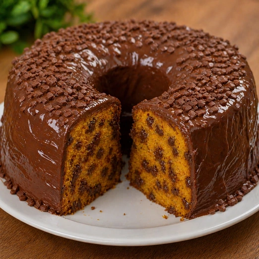 Pastel de Zanahoria con Chispas y Cobertura de Chocolate