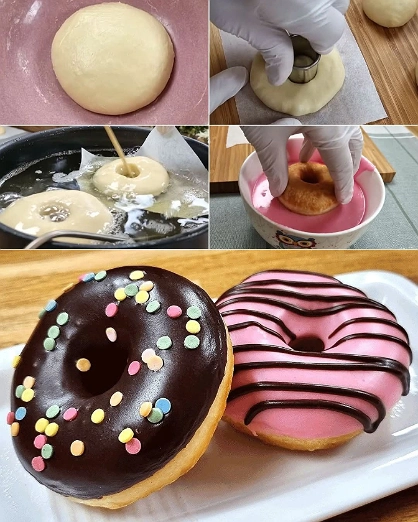 Donas de Levadura Glaseadas con Chispas