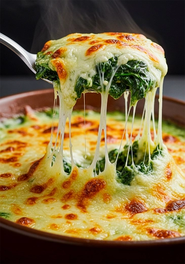 Espinacas a la Crema Gratinadas con Queso