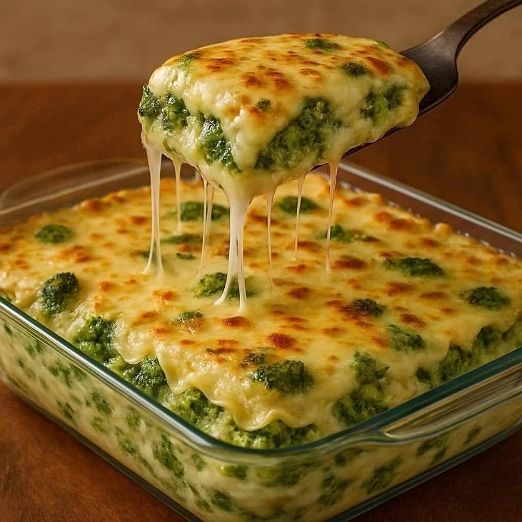 Lasaña de Brócoli con Queso Gratinado
