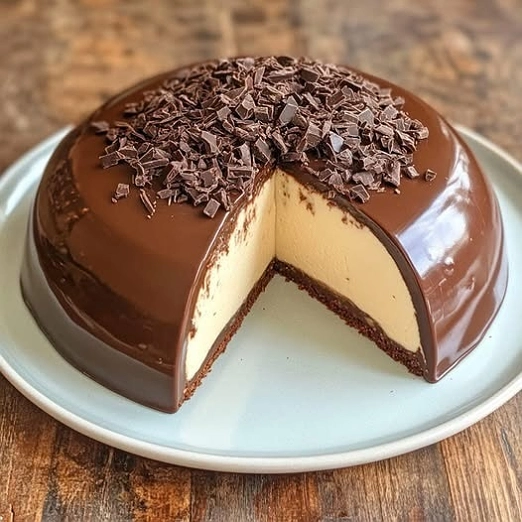 Mousse de Vainilla con Cobertura de Chocolate