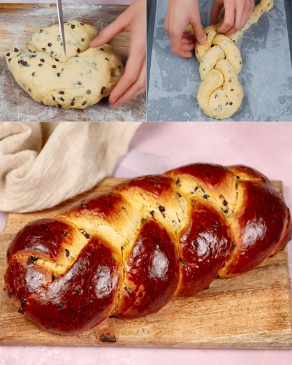 Pan de Trenza con Chispas de Chocolate