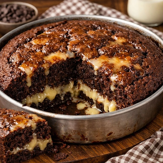 Pastel Volcán de Chocolate con Relleno de Crema Pastelera