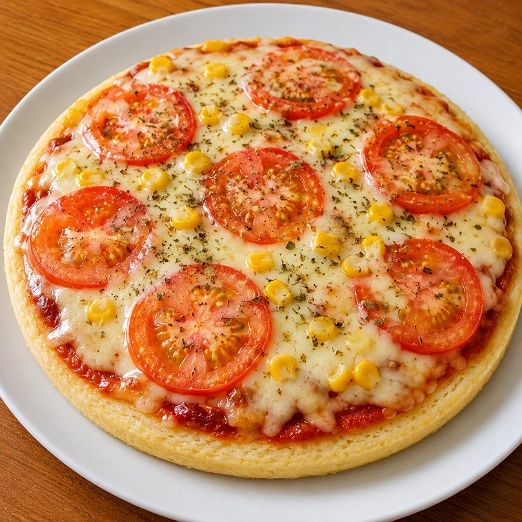 Pizza de Jitomate con Elote y Queso