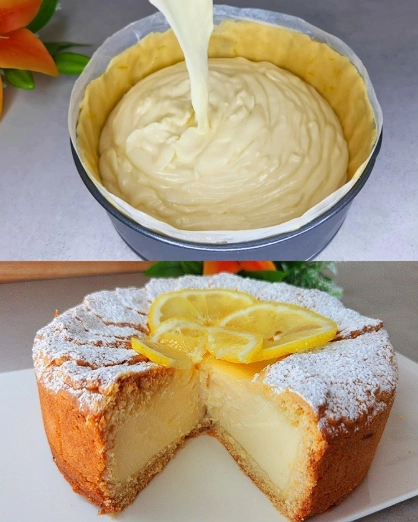 Tarta de Limón con Relleno Cremoso y Azúcar Glass