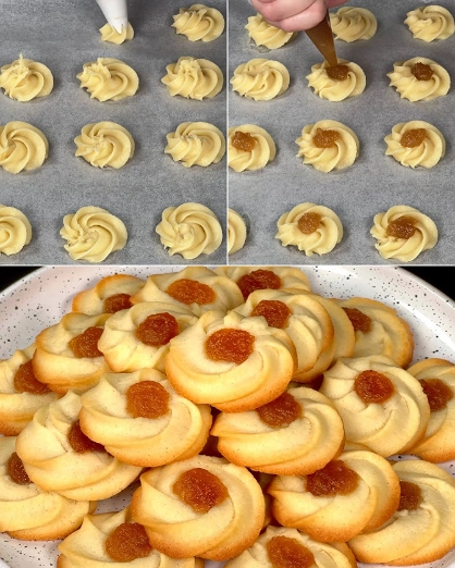 Galletas de Mantequilla Rizadas con Mermelada