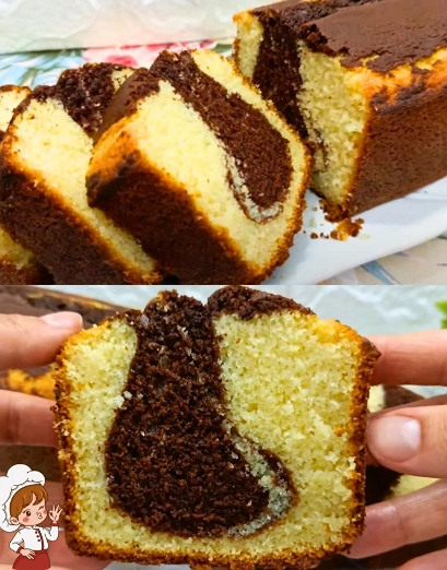 Panqué Marmoleado de Vainilla y Chocolate